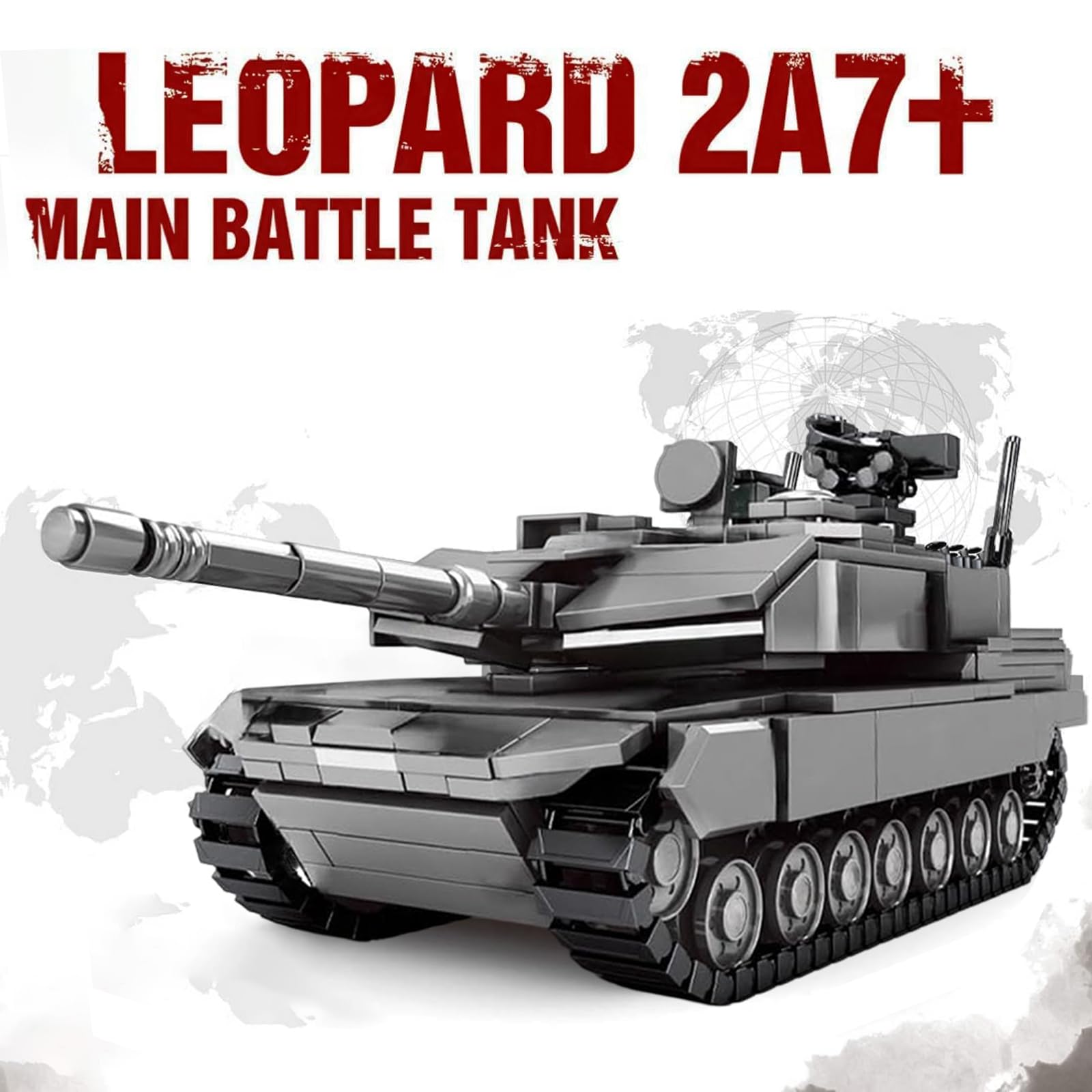 Army Tank Building Block, 898 stuks WW2 Military Leopard 2A7 Main